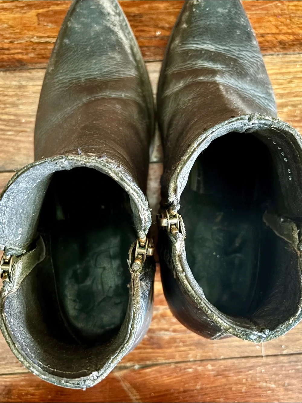 Leather western ankle boots